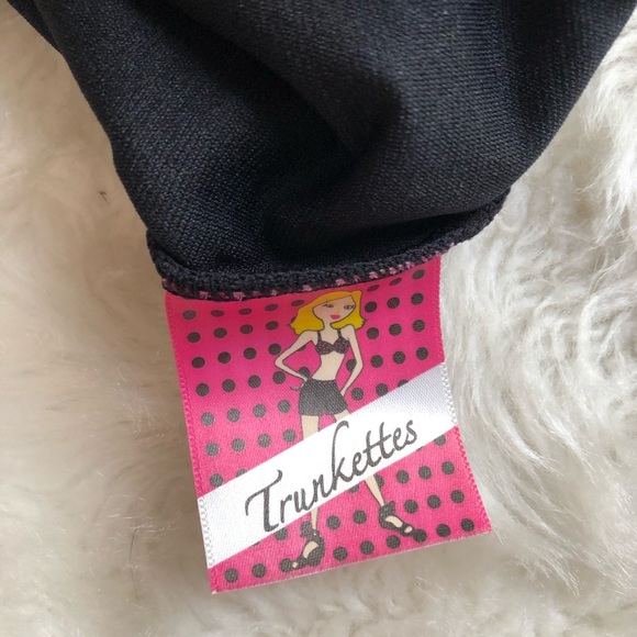 TRUNKETTES Purple Floral and Black Halter Swimsuit - Picture 5 of 13